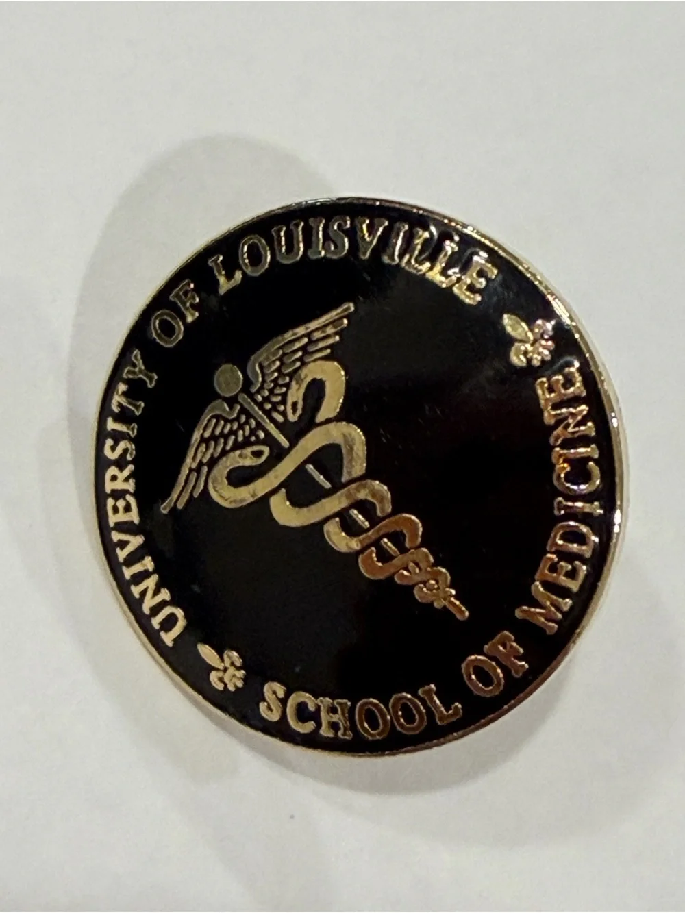 University of Louisville School of Medicine Gold & Black Enamel Pin